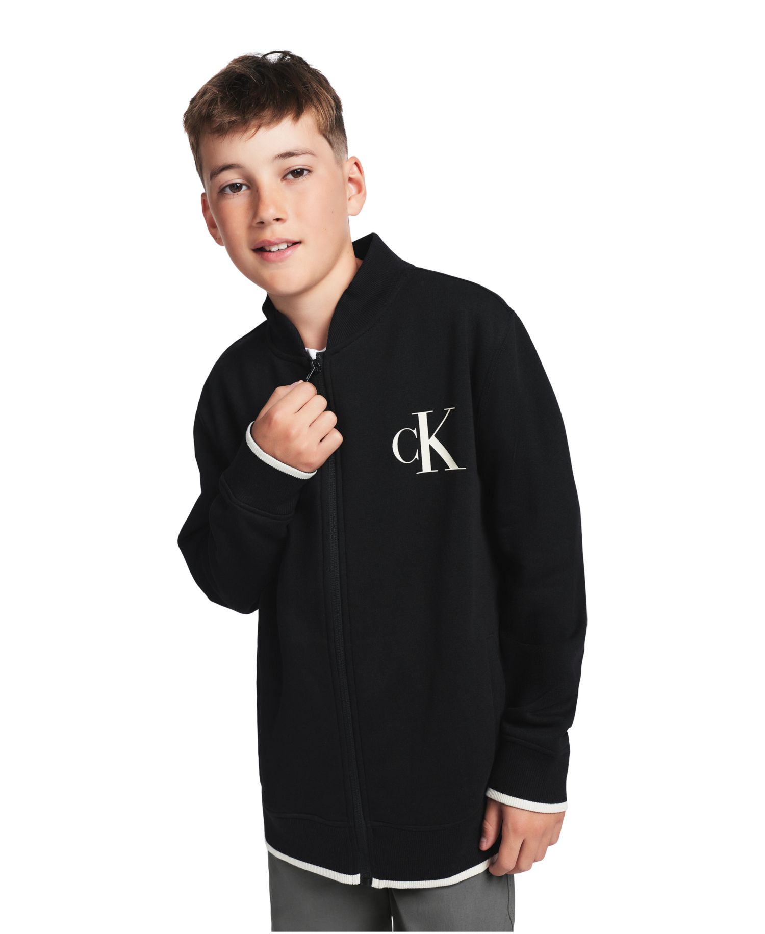 Boys' 8-20 Long-Sleeve Bomber Sweatshirt