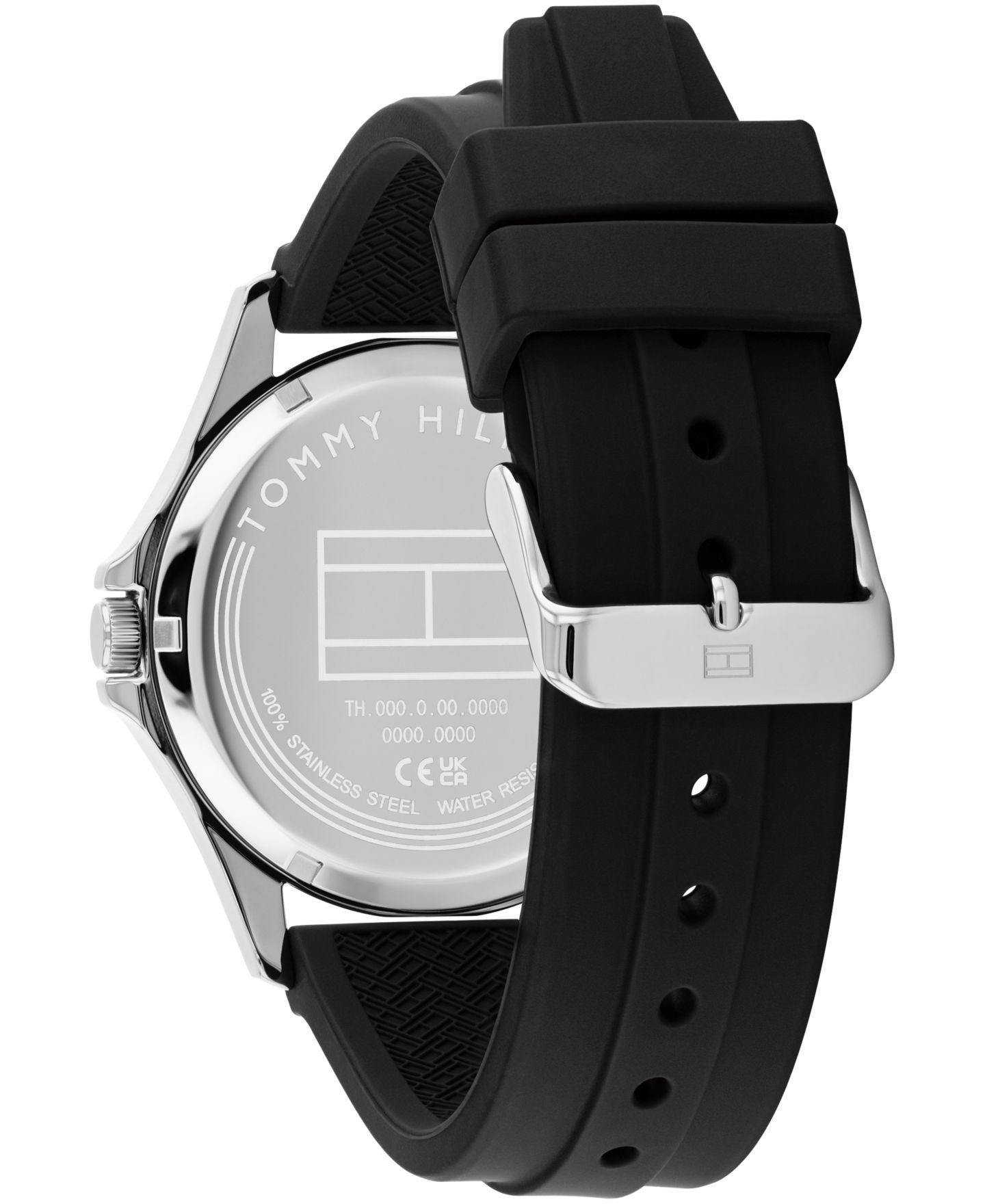 Мужские часы Tommy Hilfiger Quartz Black Silicone Strap Watch 42mm — фото 2