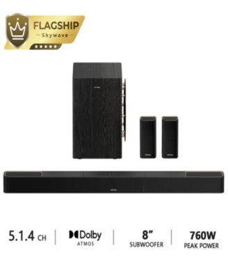 Skywave Series 5.1.4ch Wireless Surround Sound System, 760W Dolby Atmos Sound Bar with 8" Subwoofer,2 Wireless Surround Speakers
