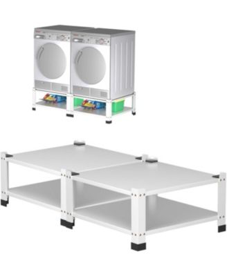 Heavy Duty Storage Shelf, Metal Stand with Storage Tier for Laundry Room or Garage – Set of 2