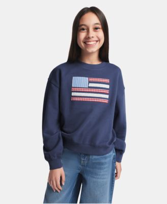 Girls' 7-16 Embroidered Long-Sleeve Sweatshirt