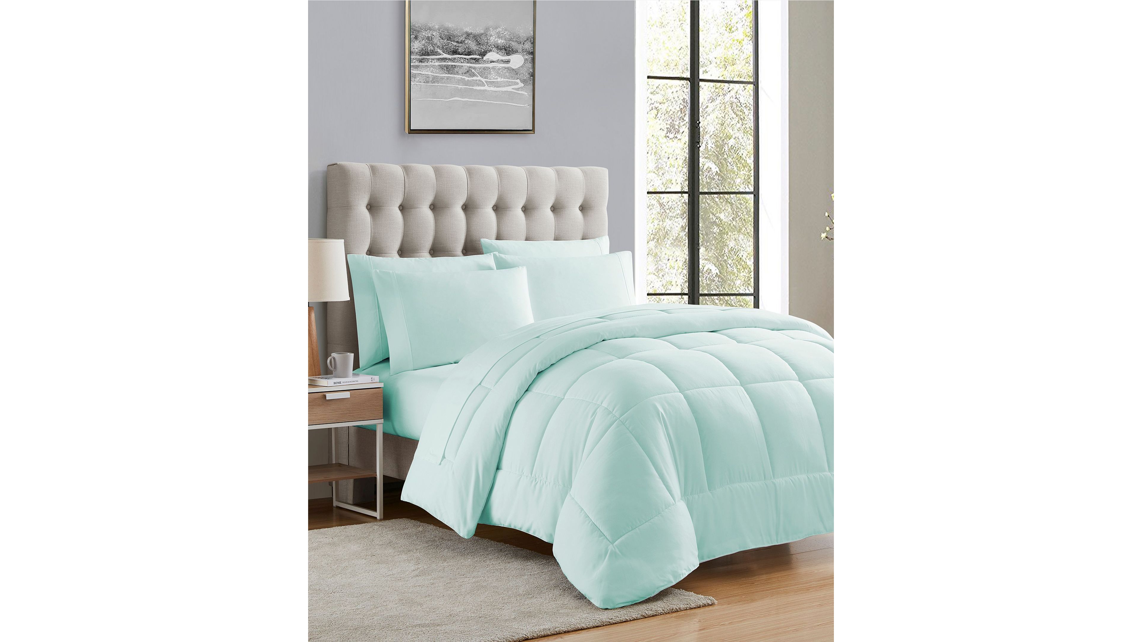 Sweet Home Collection Luxury All Season Solid 7-Piece Comforter Set, Rv Queen