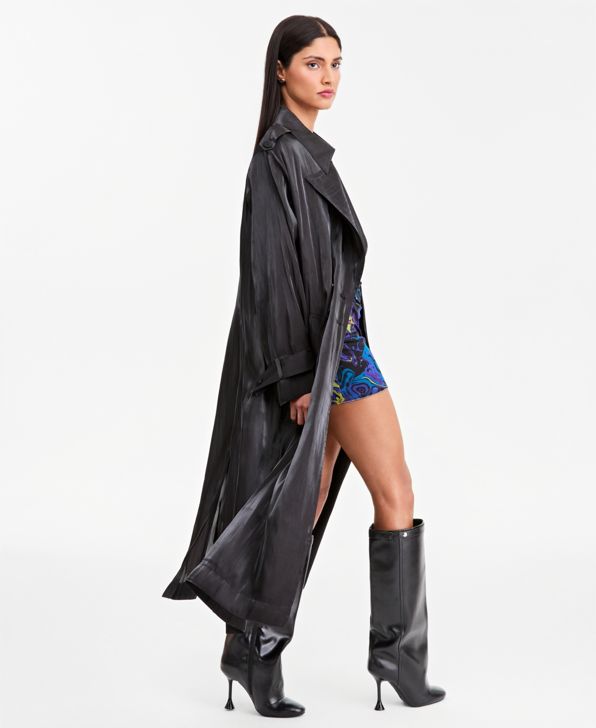 Lapointe X Macy's Women's Organza Double-Breasted Long Trench Coat, Exclusive