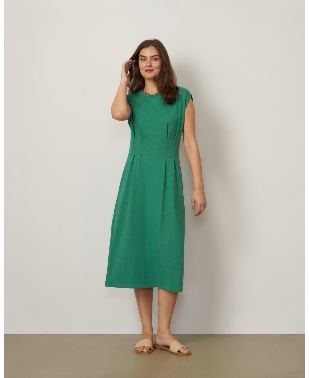Cable & Gauge Women's Pleat Detail Maxi Dress