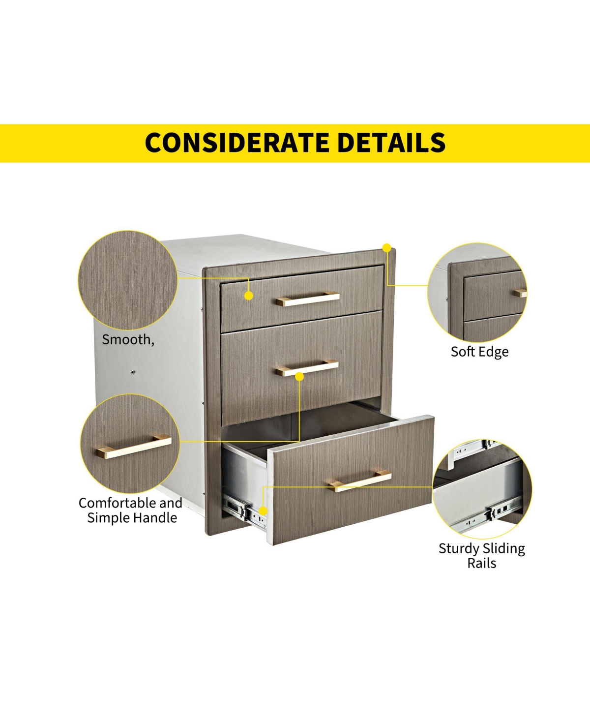 homfan Stainless Steel Storage Cabinet