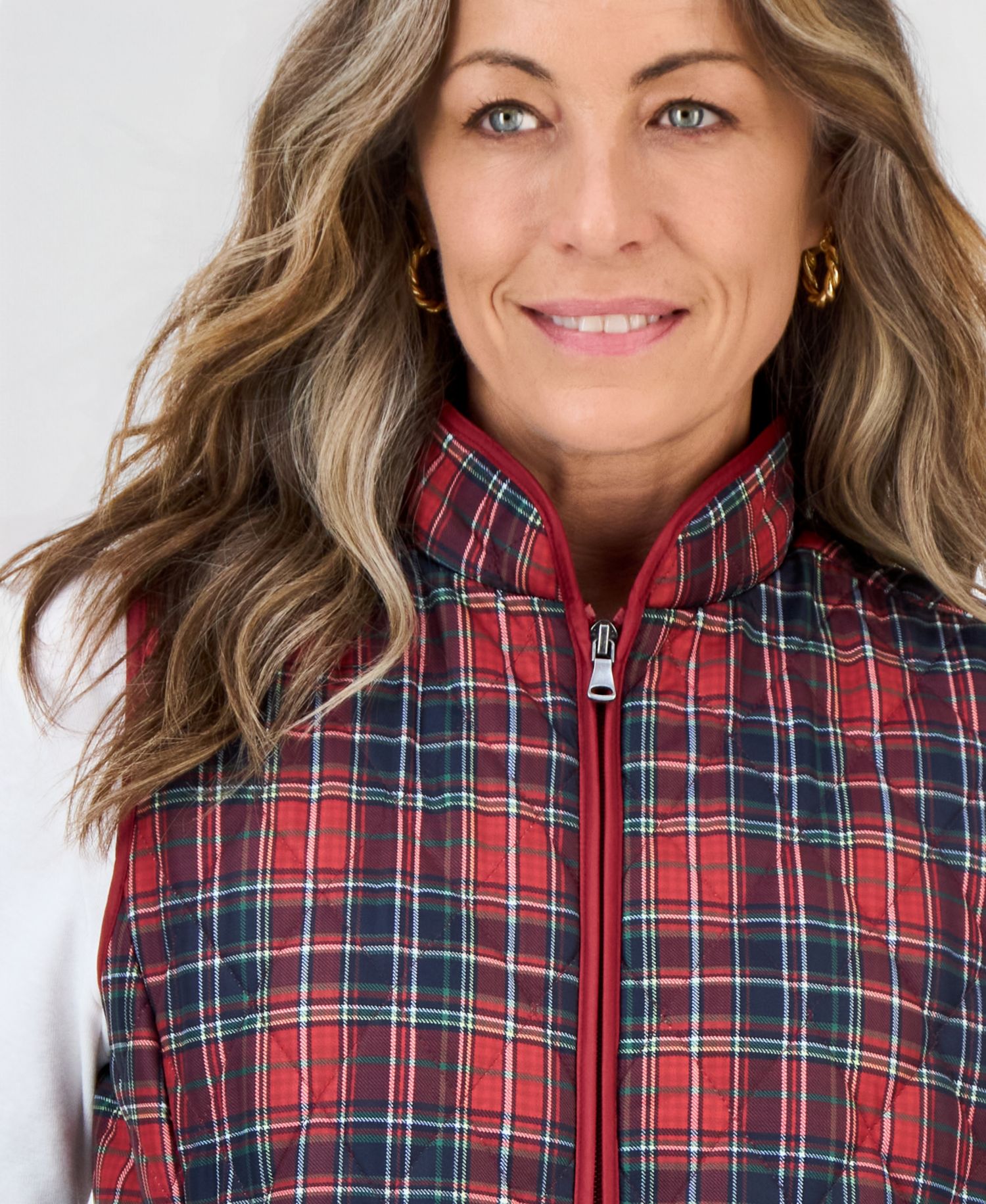 Petite Quilted Plaid Puffer Vest, Macy's Exclusive