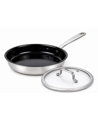 Maestro 9.5" Nonstick Stainless Steel Frying Pan with Glass Lid