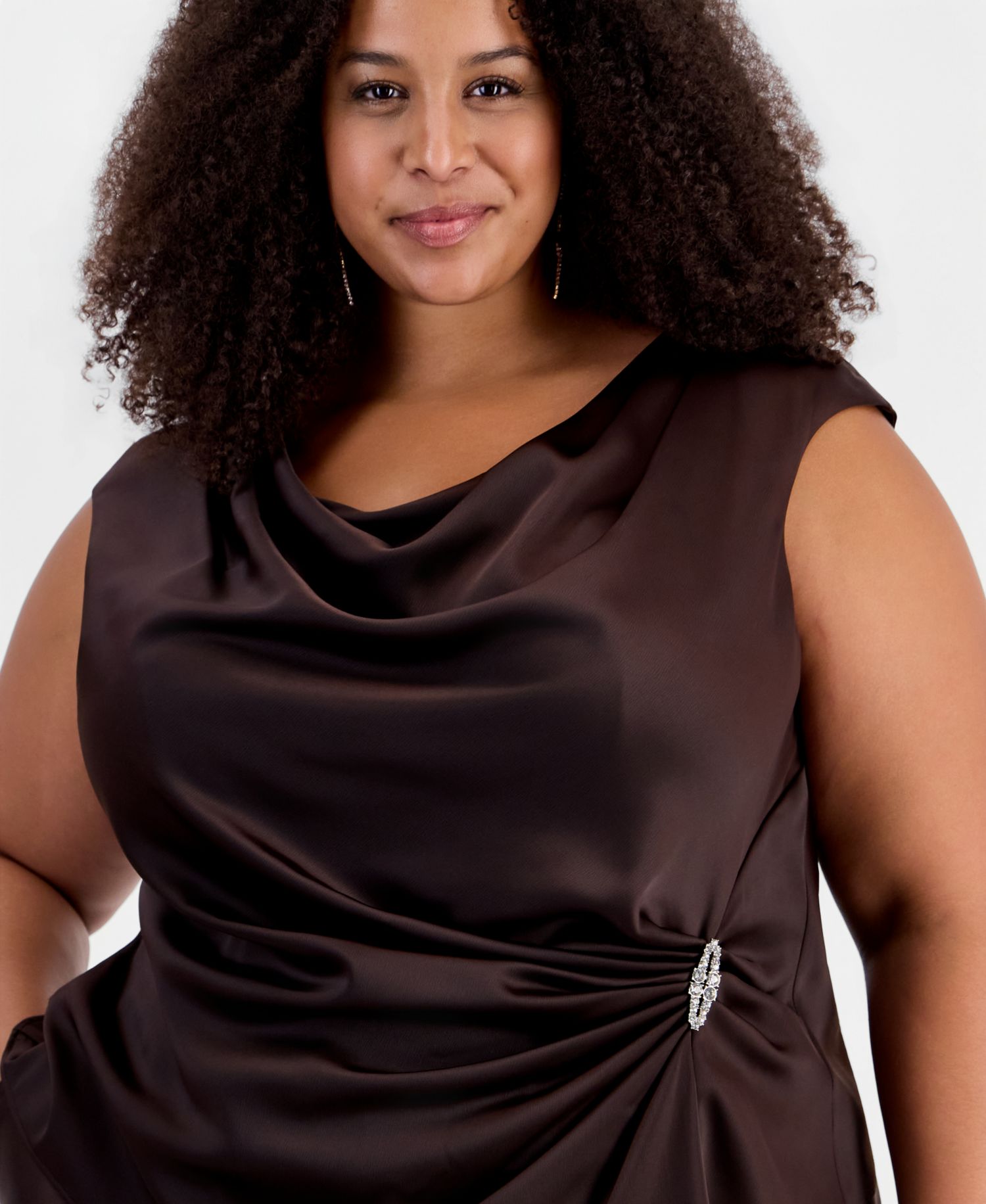 Plus Size Asymmetrical Draped Top
