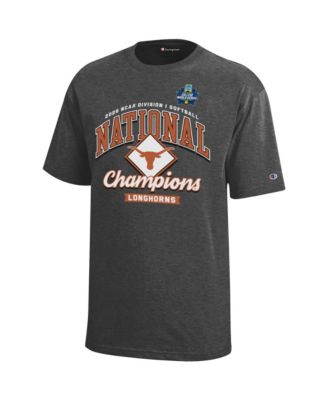 Big Boys and Girls Dark Heather Gray Texas Longhorns 2026 NCAA Softball Women's College World Series Champions Locker Room T-Shirt