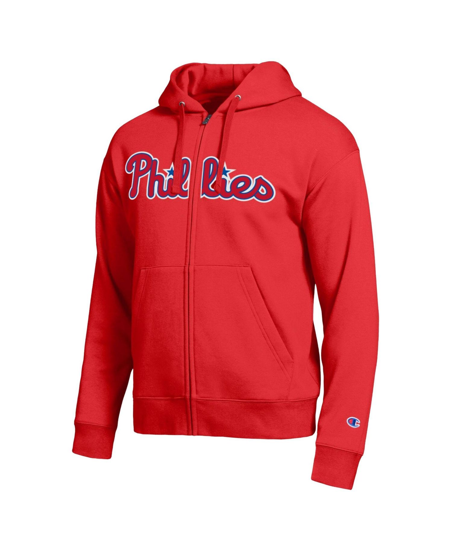 Men's Philadelphia Phillies Red All-Star Wordmark Full-Zip Hoodie