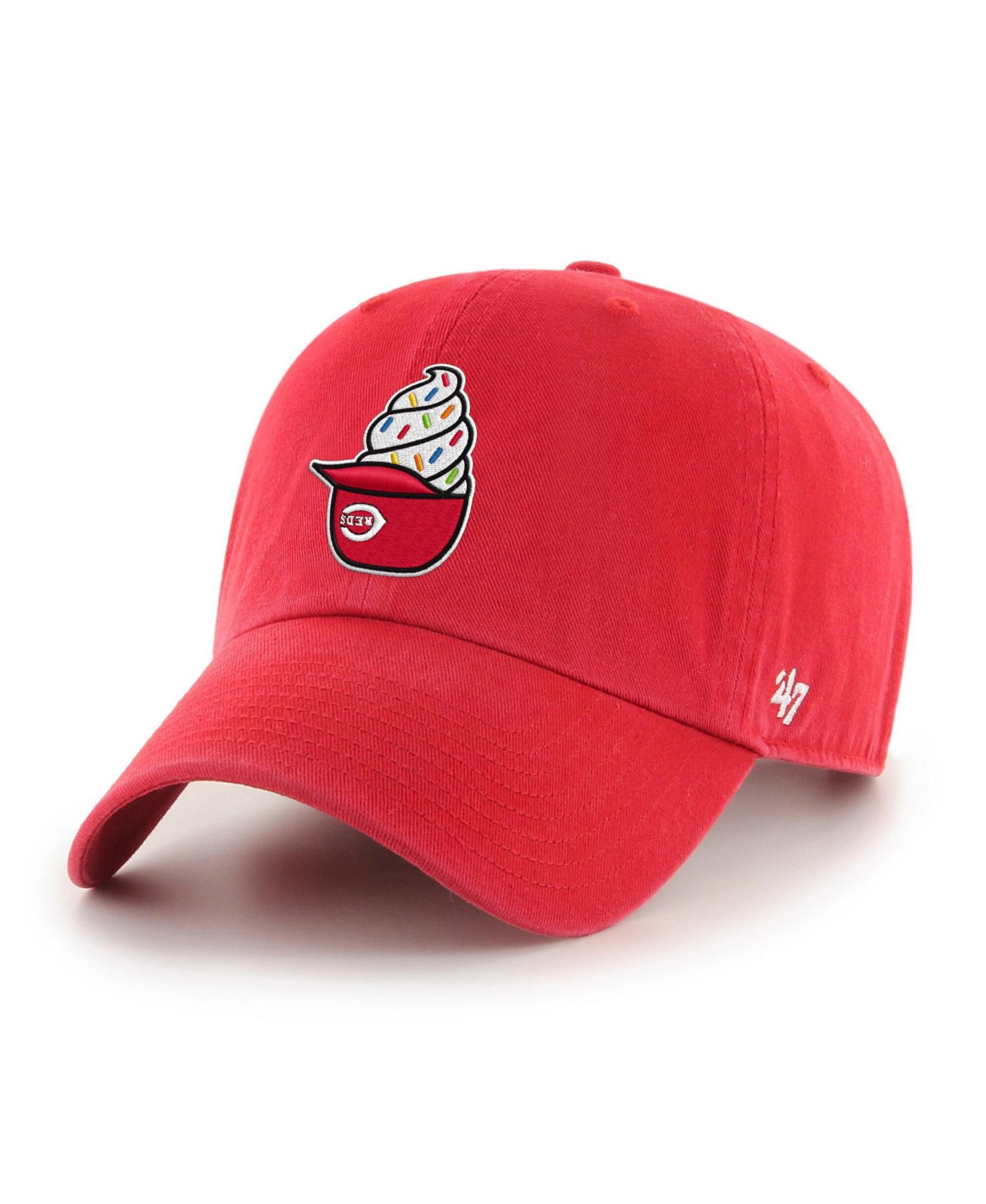 Men's Red Cincinnati Reds Ice Cream Helmet Clean Up Adjustable Hat