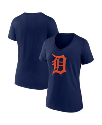 Women's Navy Detroit Tigers V-Neck T-Shirt