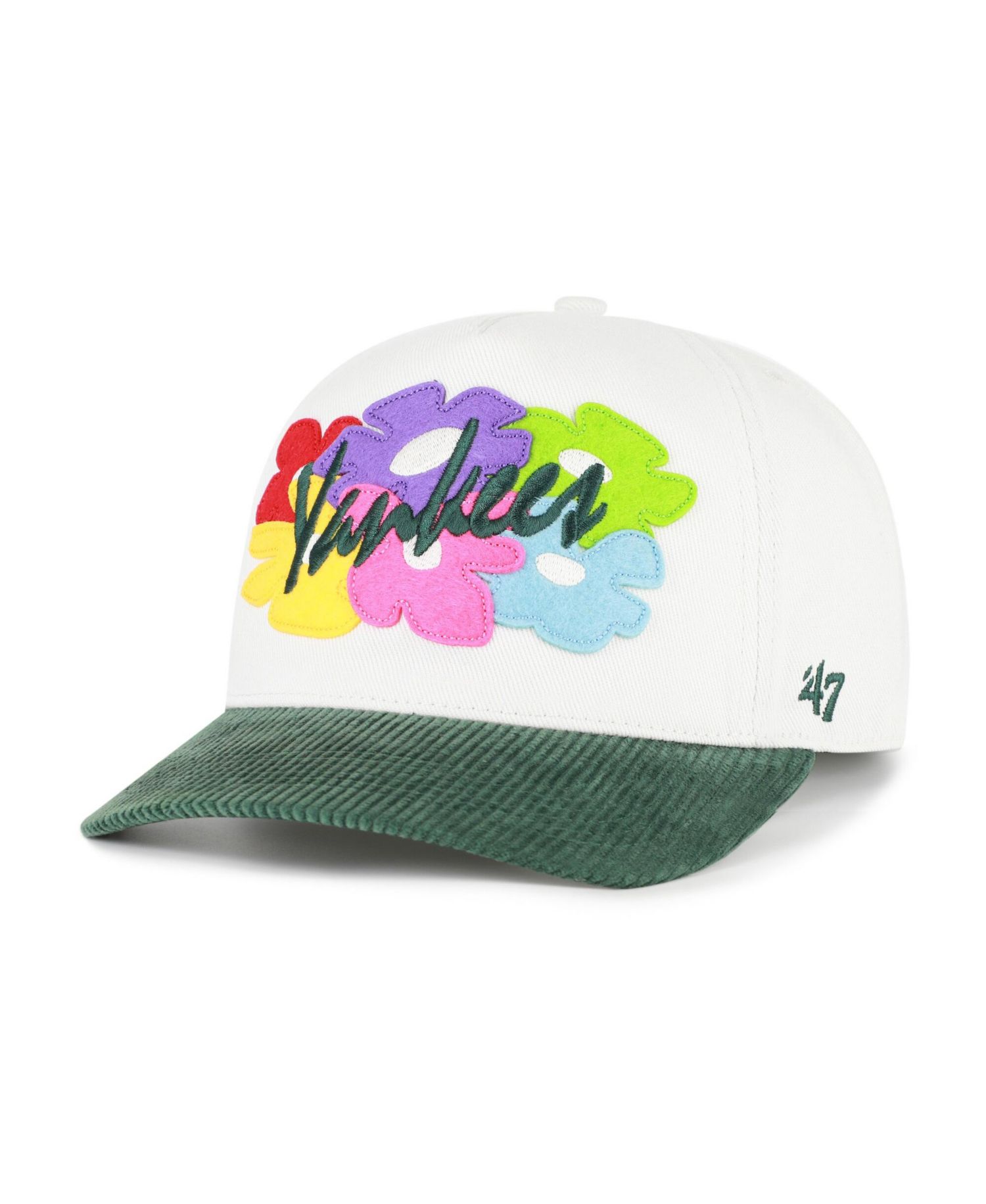 Men's White/Green New York Yankees Flora Gallery Hitch Adjustable Hat