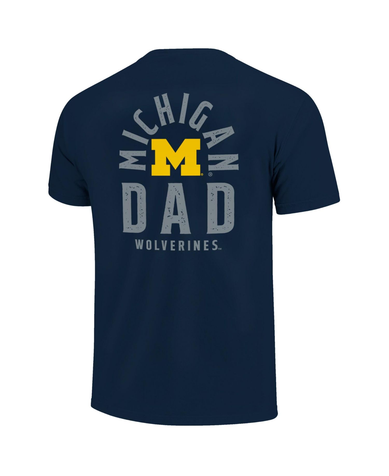 Men's Navy Michigan Wolverines Father's Day Mascot Overlay T-Shirt