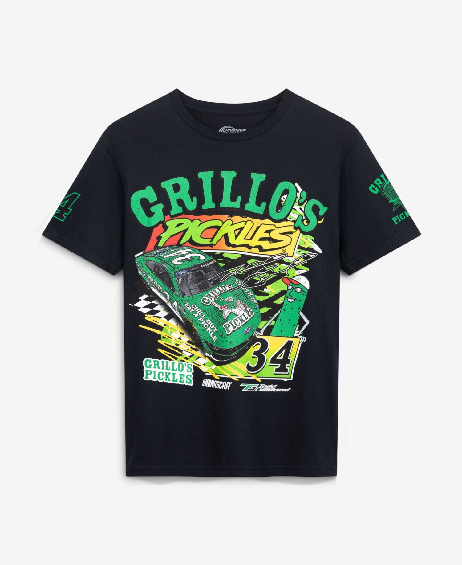 Men's Motorsports Black Todd Gilliland 34 Grillo's Pickles T-Shirt
