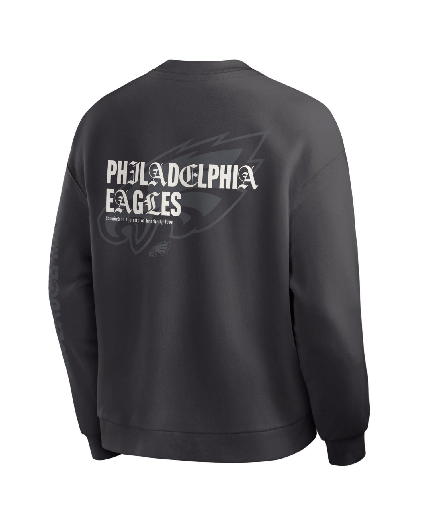Men's Black Philadelphia Eagles Oversized Type Play Multi Sweatshirt