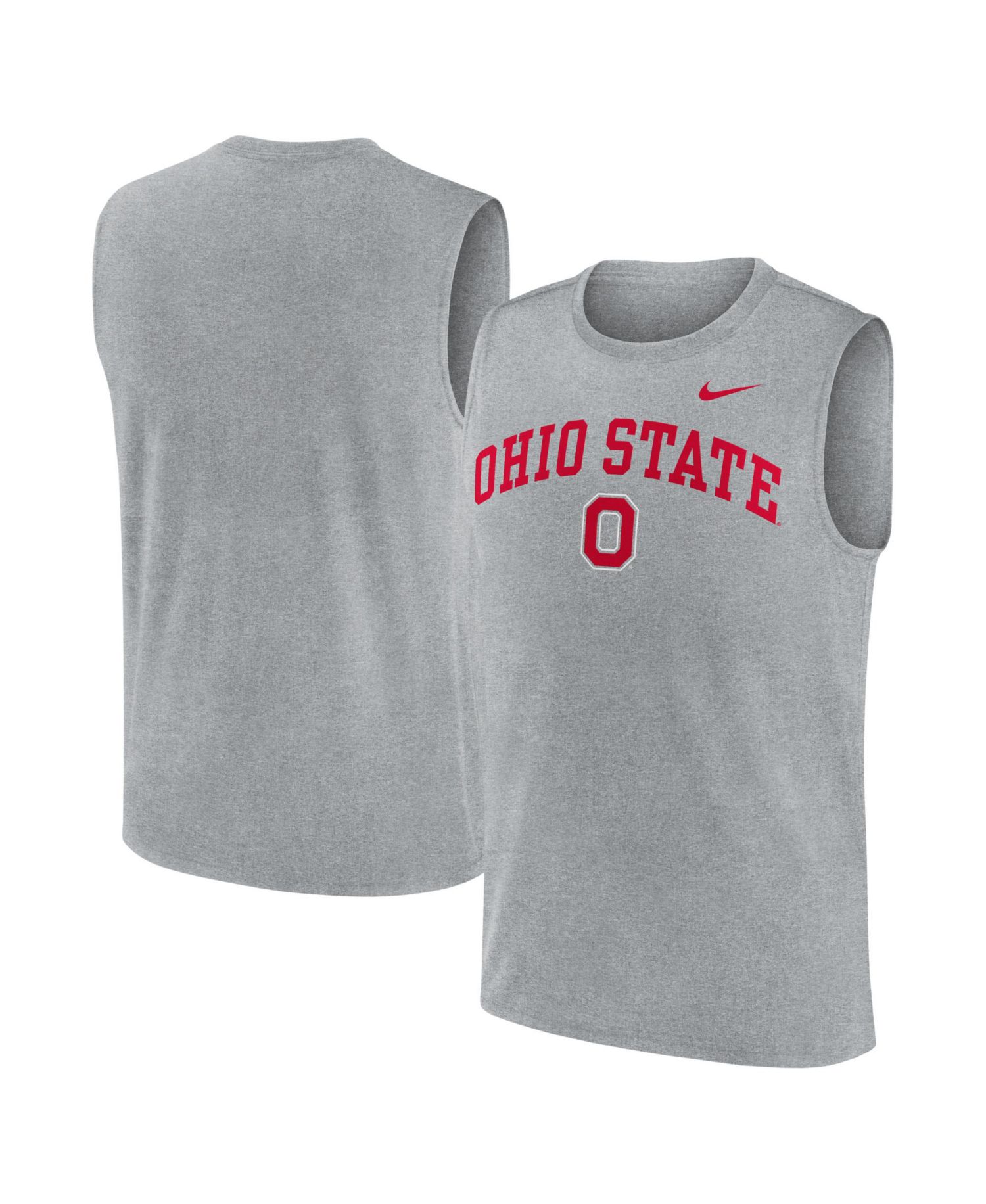 Men's Heather Gray Ohio State Buckeyes Primetime Legend Arch Dri-FIT Muscle Tank Top