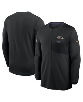 Men's Black Baltimore Ravens Sideline Coaches UV Dri-FIT Long Sleeve Shirt