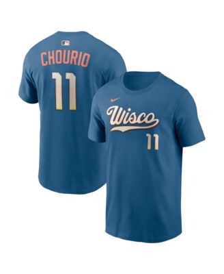 Men's Jackson Chourio Mineral Blue Milwaukee Brewers City Connect Name & Number T-Shirt