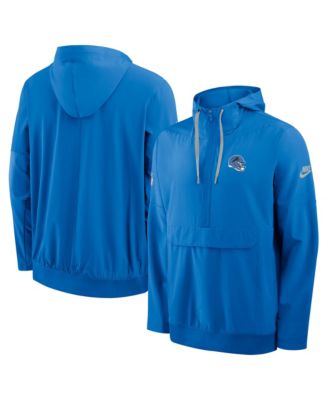 Men's Blue Detroit Lions Alt Anorak Half-Zip Hooded Jacket