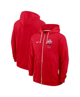 Men's Scarlet Ohio State Buckeyes 2026 Sideline Standard Issue Dri-FIT Full-Zip Hoodie