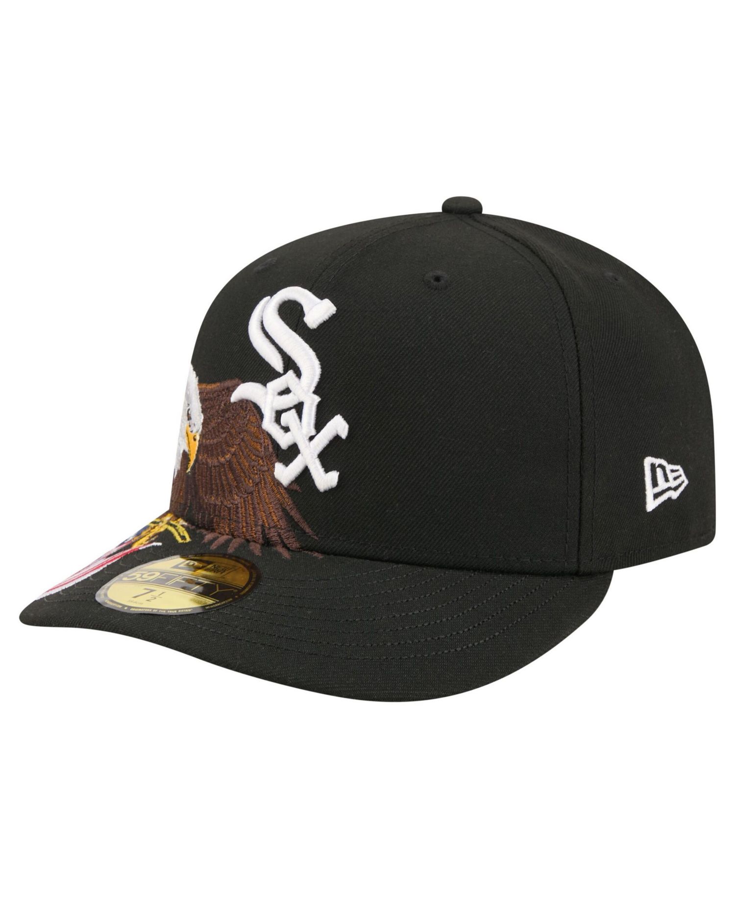 Men's Black Chicago White Sox Americana Bald Eagle Pre-Curved 59FIFTY Fitted Hat