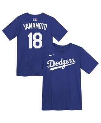 Preschool Yoshinobu Yamamoto Rush Blue Los Angeles Dodgers Name & Number T-Shirt
