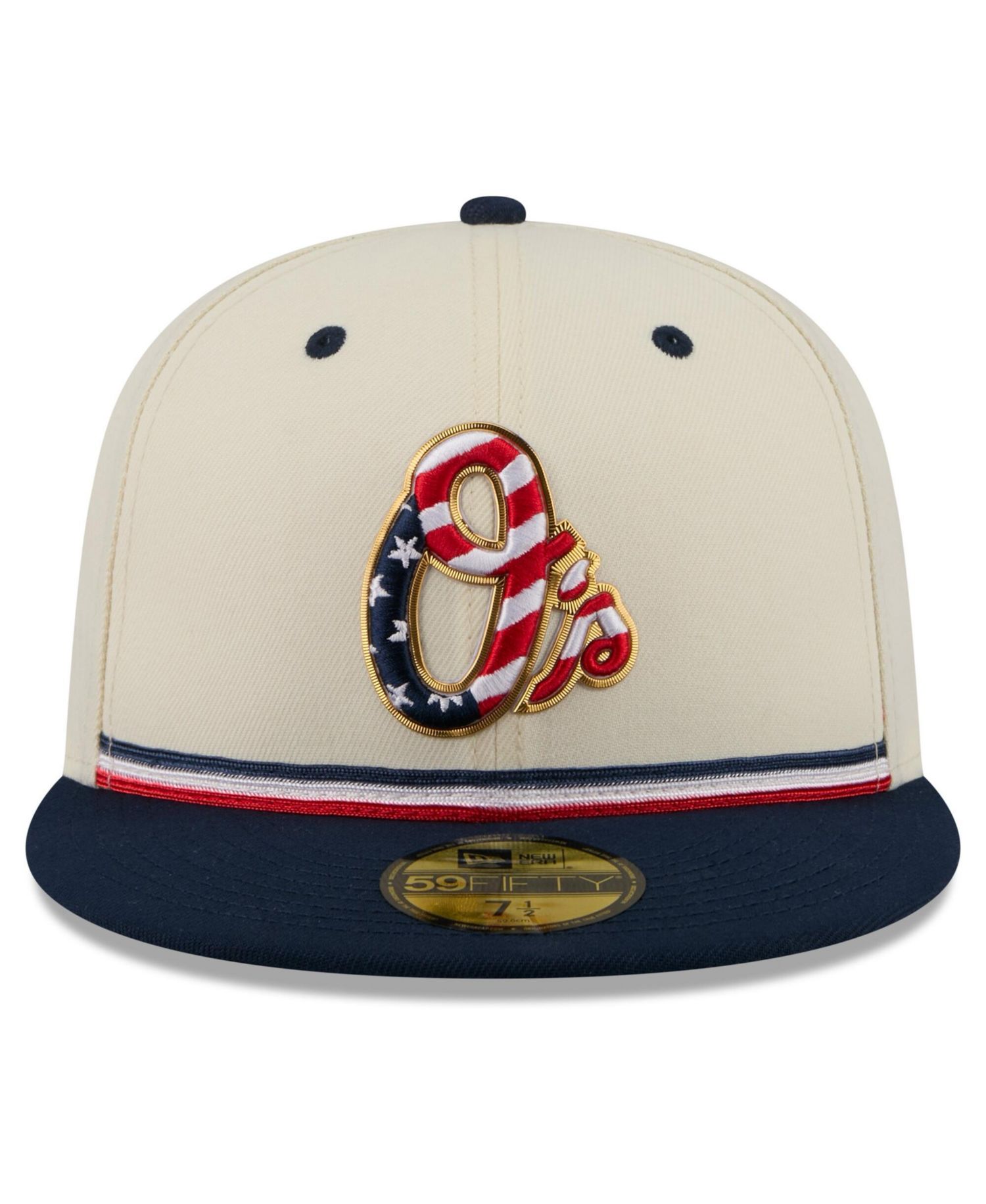 Men's Cream/Navy Baltimore Orioles USA 250 Fourth of July 59FIFTY Fitted Hat