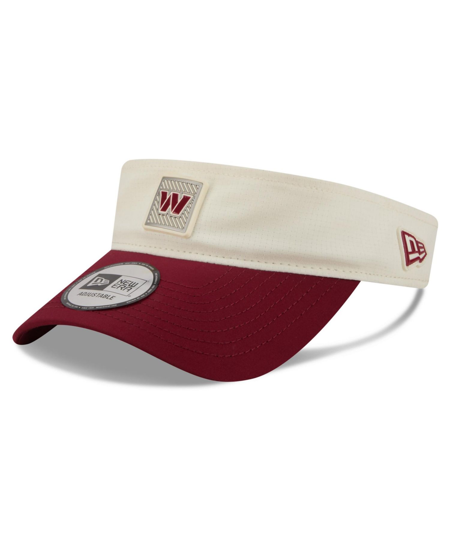 Men's Cream/Burgundy Washington Commanders 2026 NFL Training Camp Adjustable Visor Hat