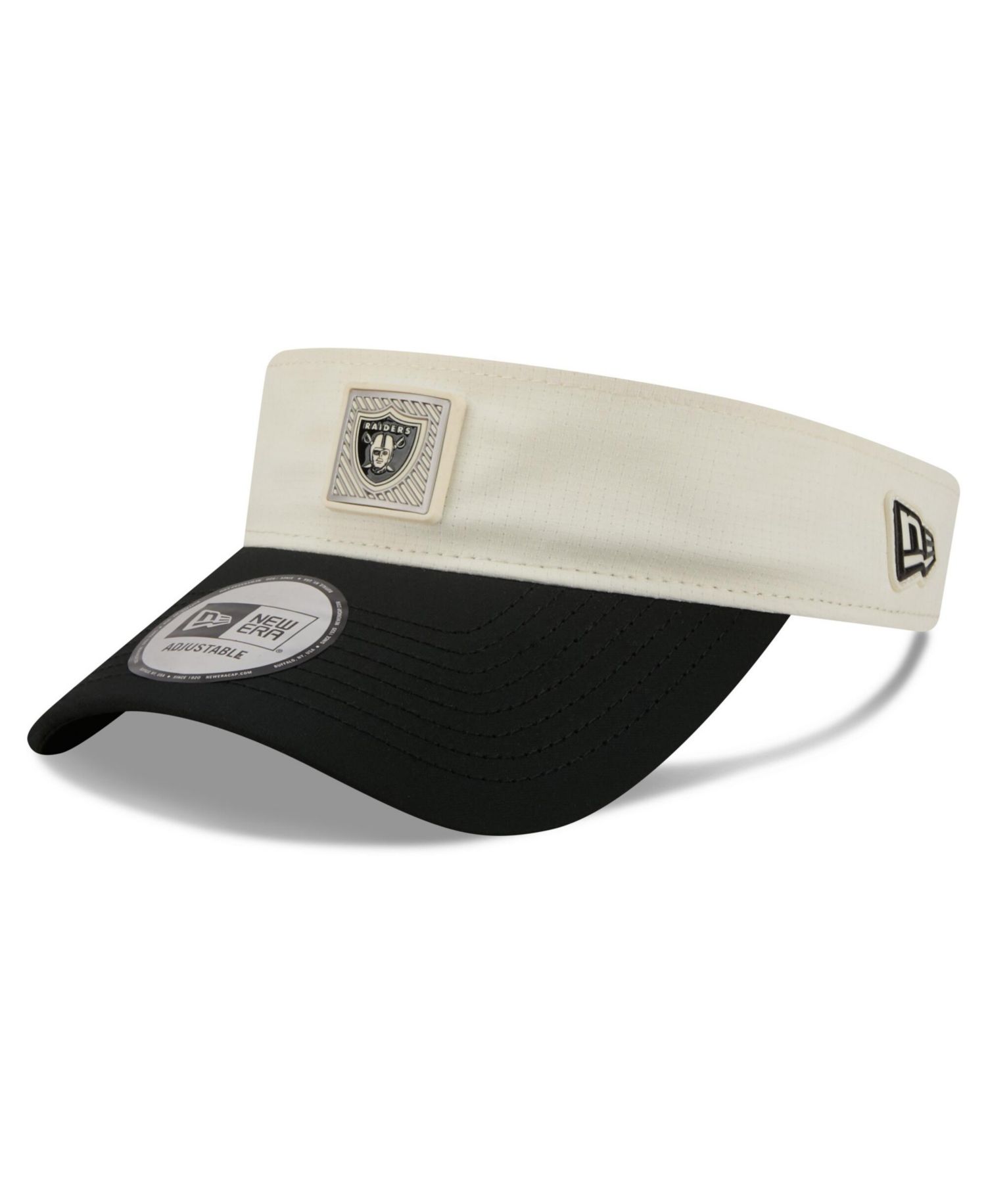 Men's Cream/Black Las Vegas Raiders 2026 NFL Training Camp Adjustable Visor Hat