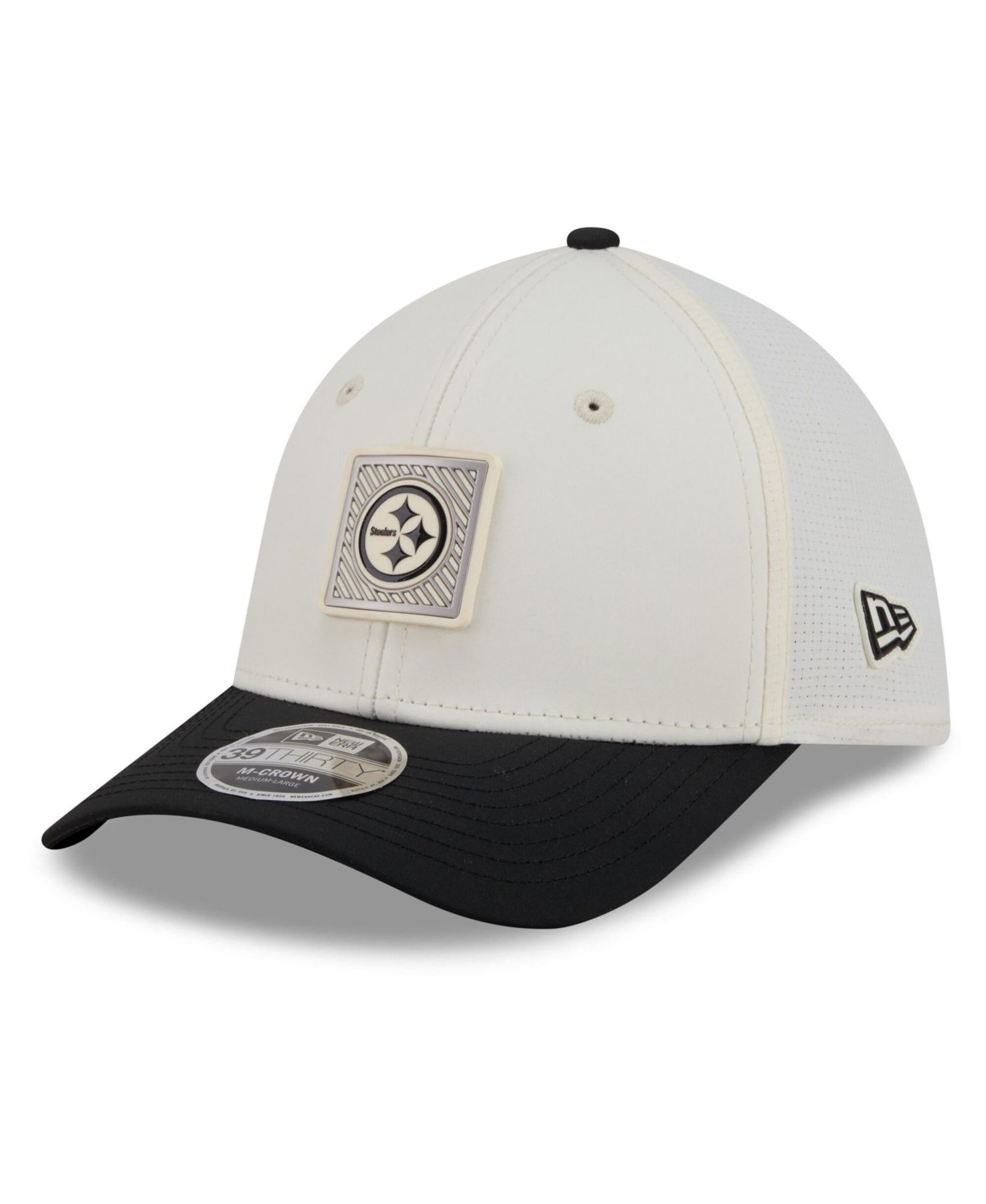 Men's Cream/Black Pittsburgh Steelers 2026 NFL Training Camp 39THIRTY Flex Hat