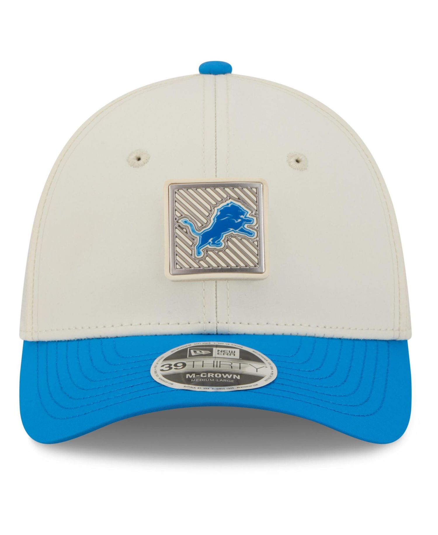 Men's Cream/Blue Detroit Lions 2026 NFL Training Camp 39THIRTY Flex Hat