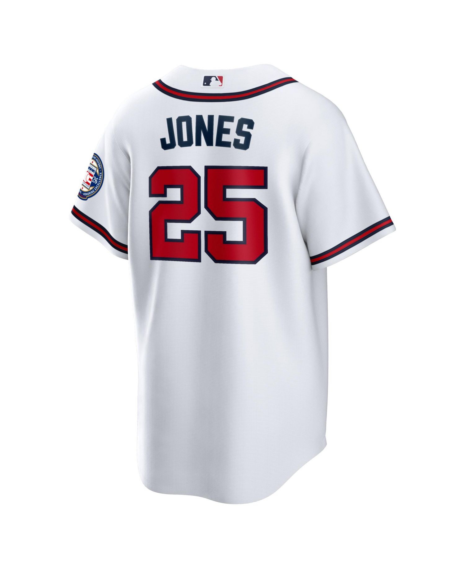 Men's Andruw Jones White Atlanta Braves Home Replica 2026 Hall of Fame Patch Jersey