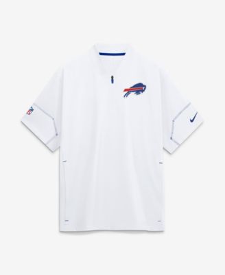 Men's White Buffalo Bills Sideline Short Sleeve Quarter-Zip Coaches Jacket