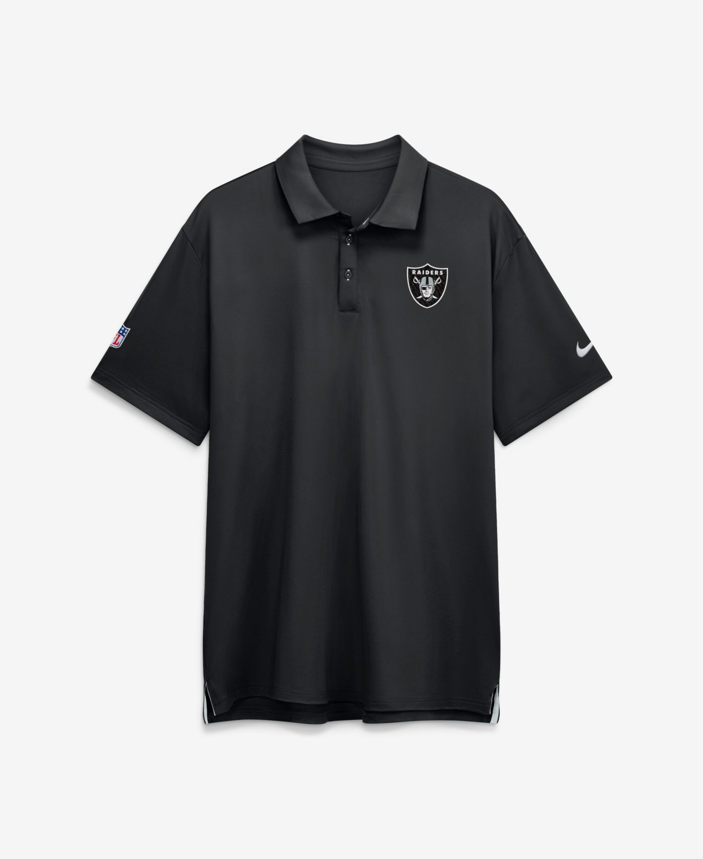 Мужское поло Nike Black Las Vegas Raiders Sideline Tour Dri-FIT Polo Shirt — фото 1