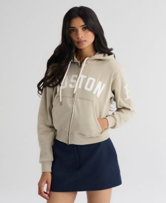 Women's Sepia Tint Boston Red Sox Iconic Terry Full-Zip Hoodie