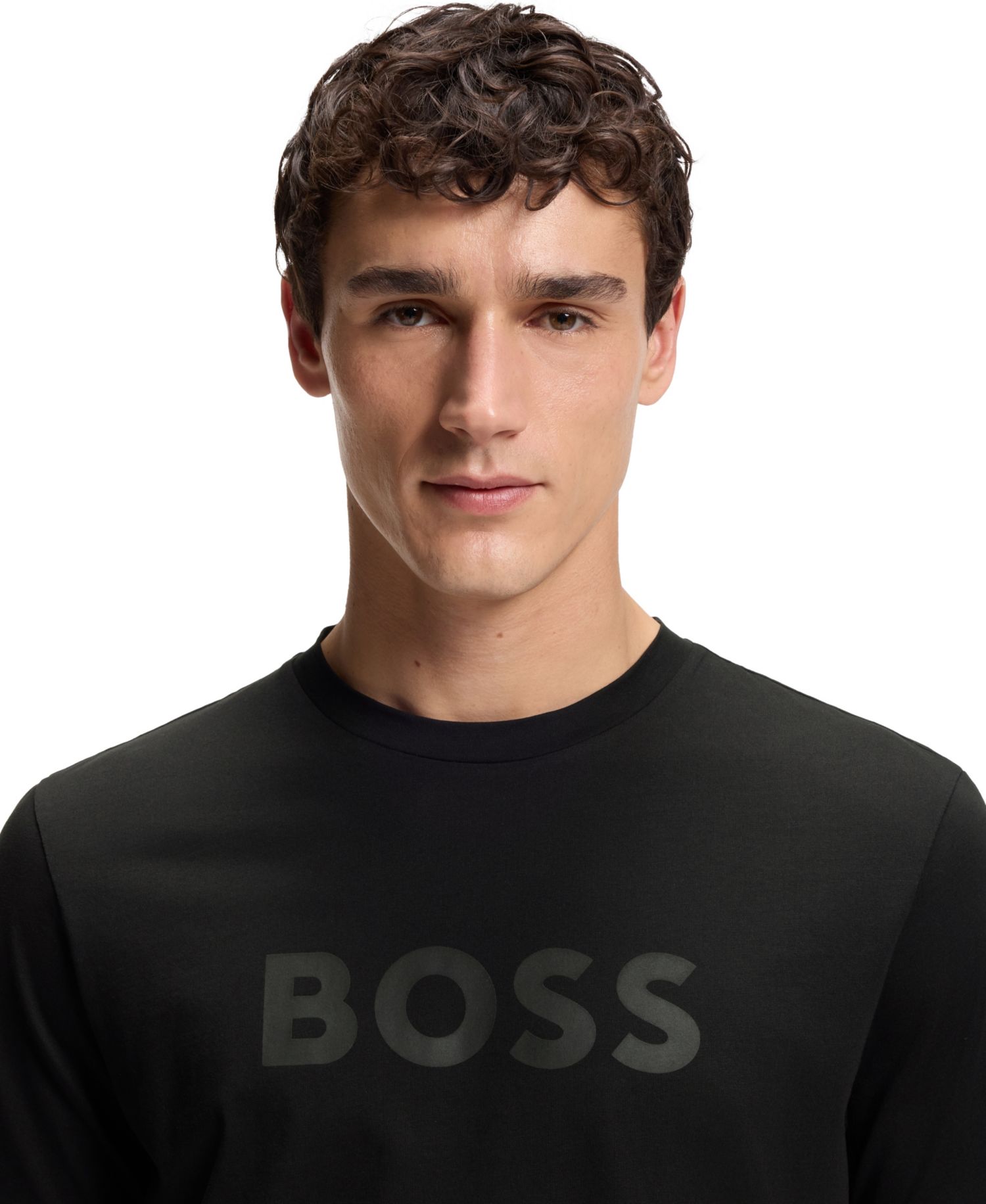 Men's Cotton Regular-Fit Logo Print T-Shirt