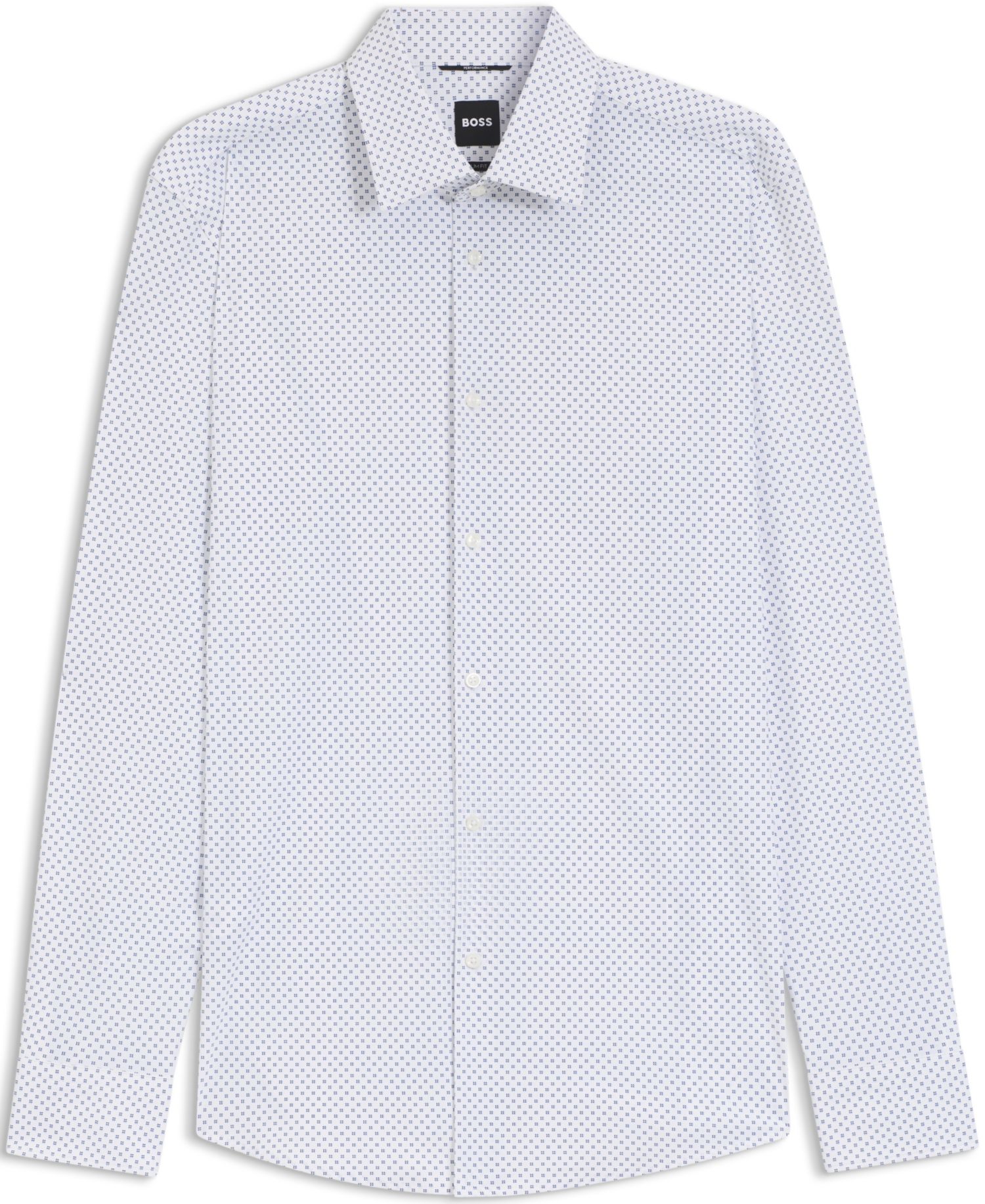 BOSS by Men's Printed Performance-Stretch Fabric Slim-Fit Dress Shirt