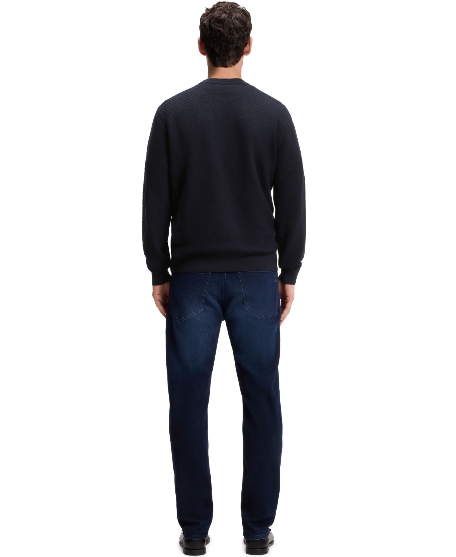 Men's Cotton Diagonal-Knit Regular-Fit Sweater