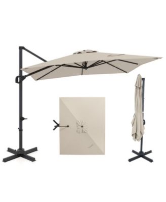 11 x 9 Ft Rectangular Cantilever Patio Umbrella with Tilt