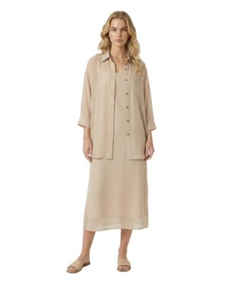Women's Sheer Layered Midi Dress Set