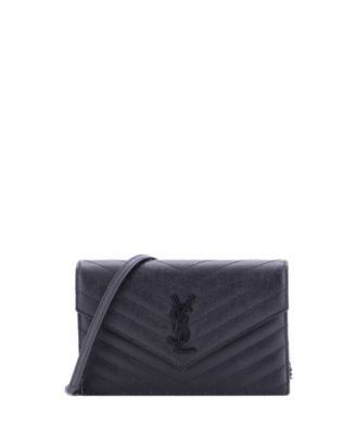 Small Classic Monogram Wallet on Chain Matelasse Chevron Leather