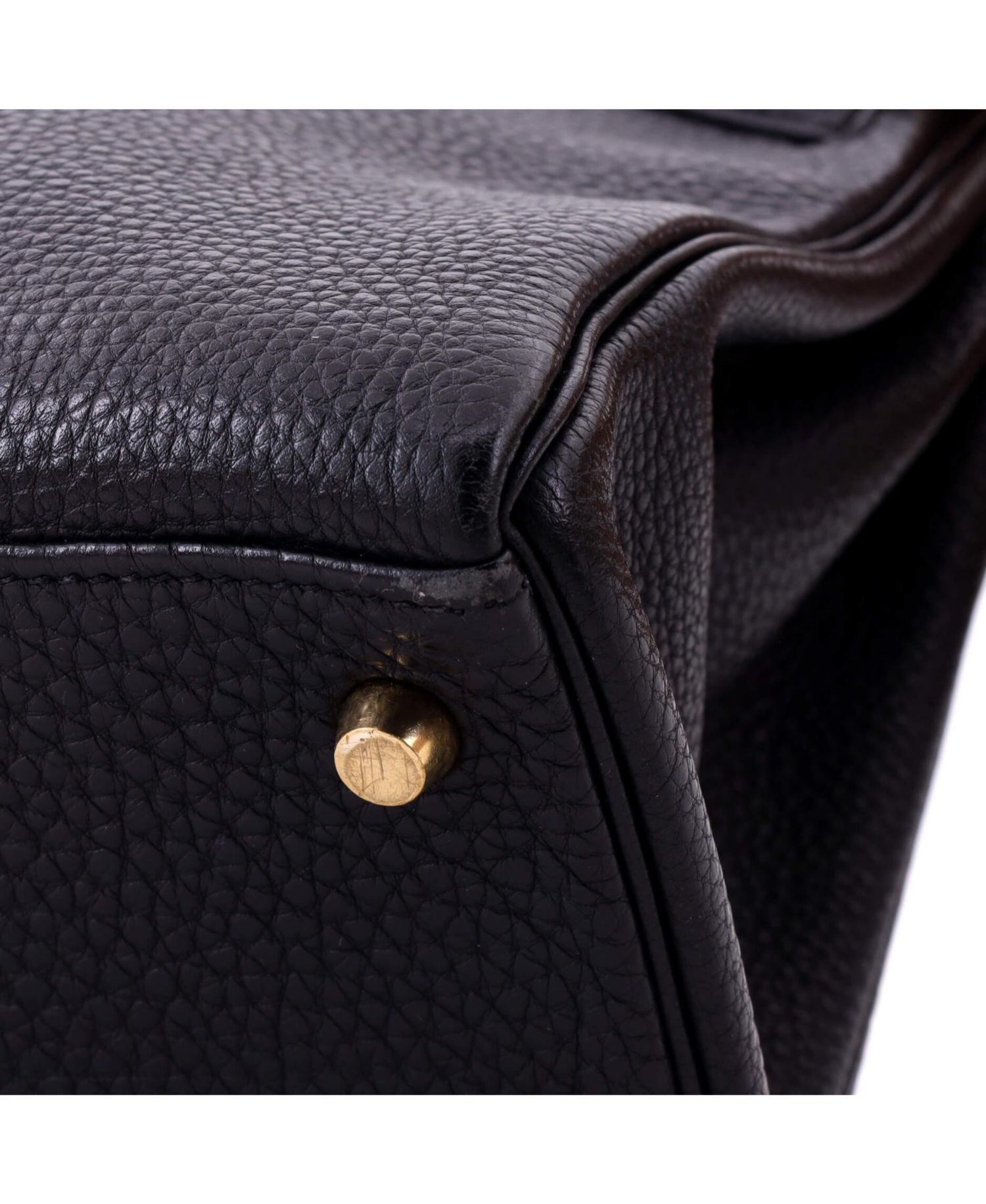 Kelly 28 Handbag Black Togo with Gold Hardware