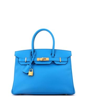 Birkin 30 Handbag Blue Epsom with Gold Hardware