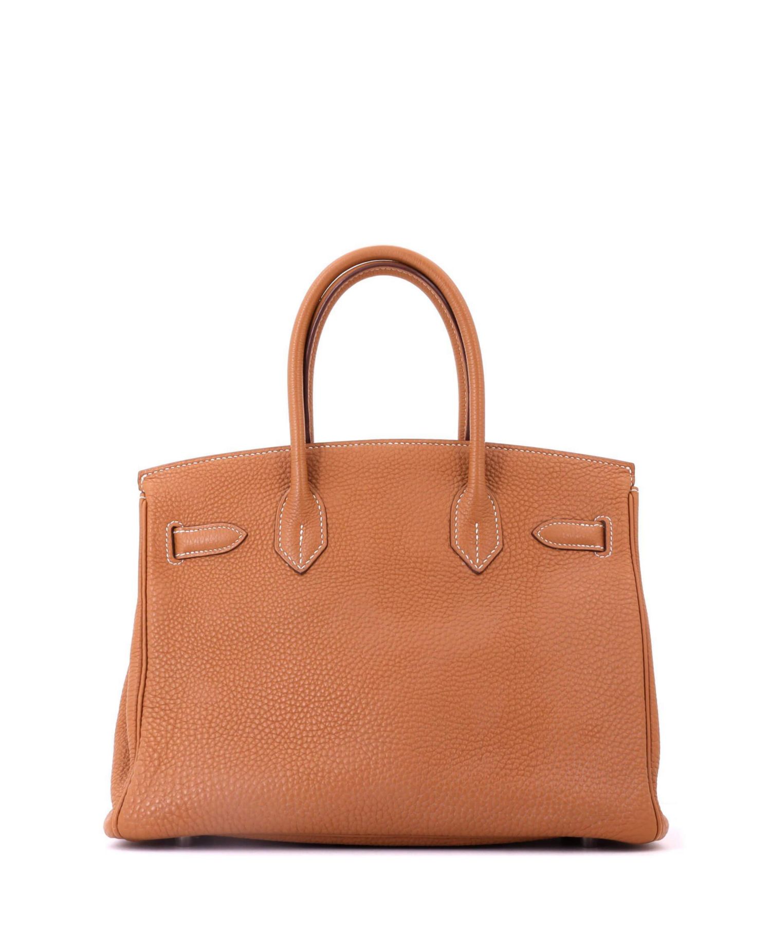 Birkin 30 Handbag Brown Togo with Palladium Hardware