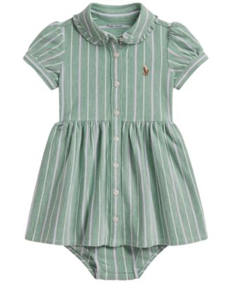 Baby Girls' Striped Knit Oxford Shirtdress with Bloomer, 2-Piece Set