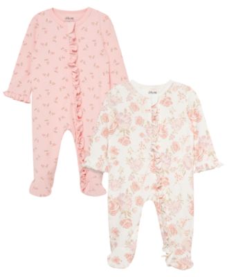 Baby Girls' Long-Sleeve Coverall, 2-Pack