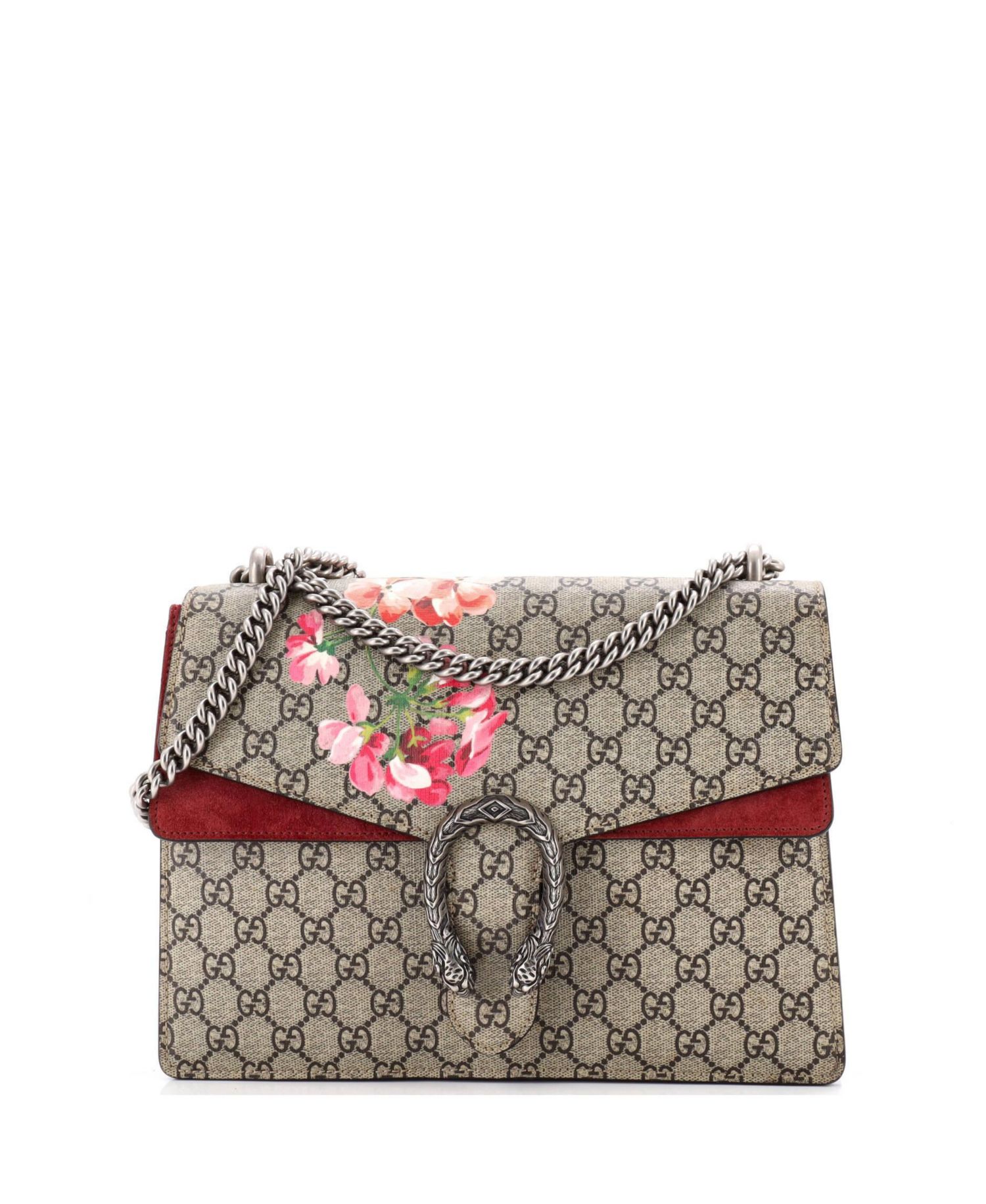 Medium Dionysus Bag Blooms Print GG Coated Canvas