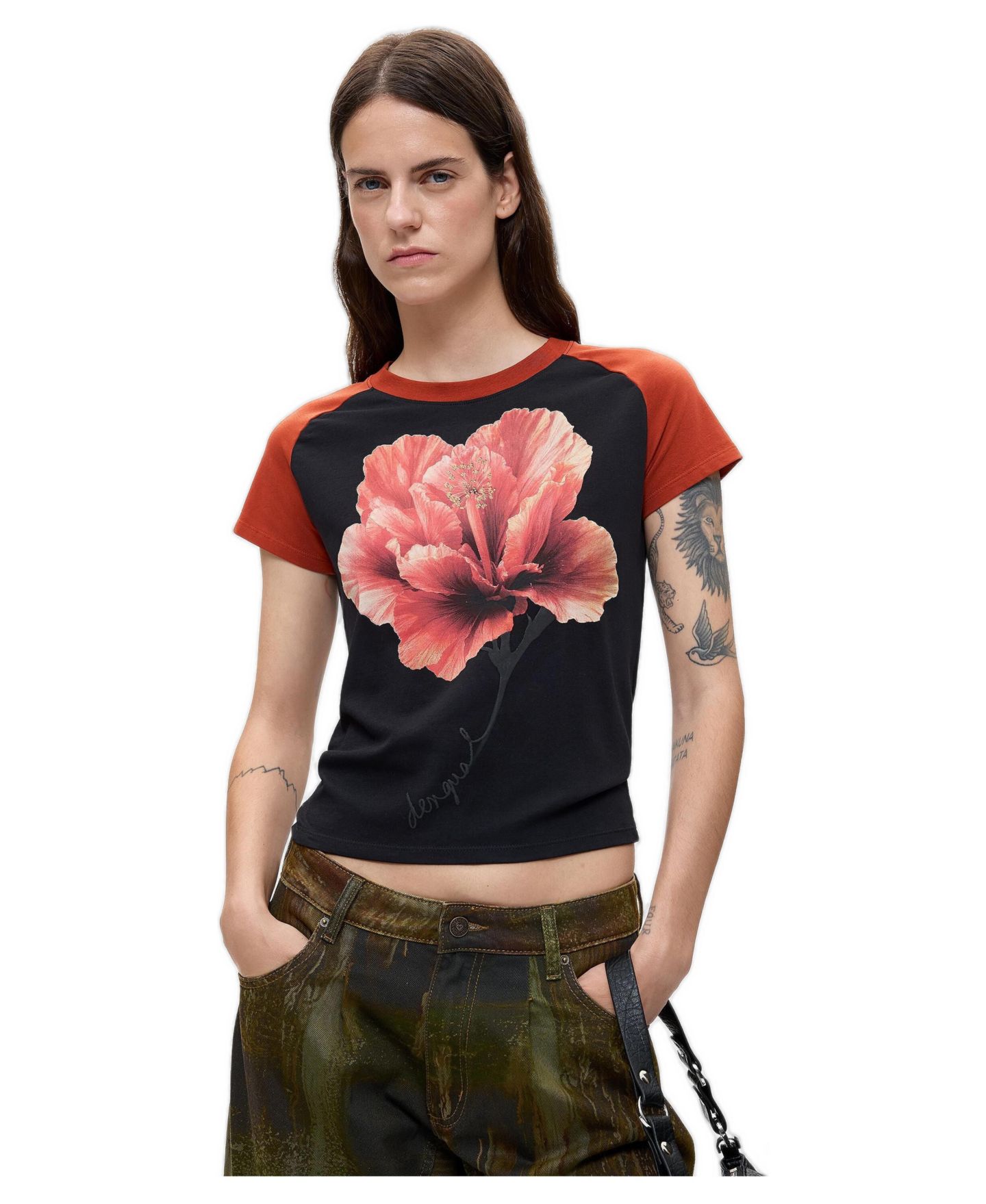 Женская футболка Desigual Printed short sleeve, цвет: Чёрный — фото 1