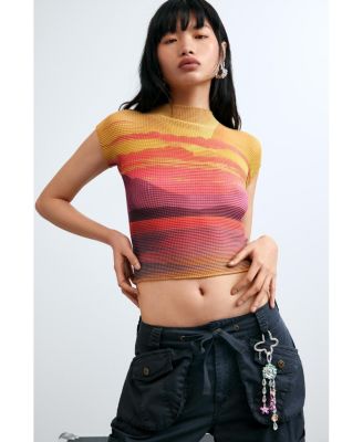 Women's Short-Sleeved High Neck Blouse